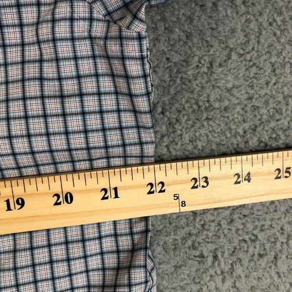 Perry Ellis Shirt Men‎ Large Gray Plaid Oxford Button Up Slim Fit Collar - Picture 7 of 8